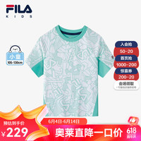 FILA斐乐儿童童装2024春季新款小童男童短袖T恤短T类 满印一-ZA 1