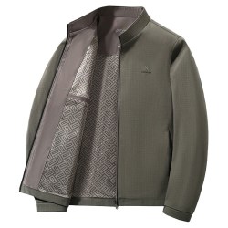 罗冠爸爸立领外套春秋款2024新款中年男士商务休闲夹克秋季上衣