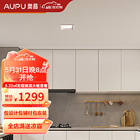 AUPU 奥普 MAX大板 蜂窝板 集成吊顶 铝扣板 蜂窝板材料 厨房卫浴空间套餐 4㎡无框蜂窝大板+方格灯套餐