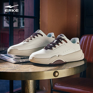 ERKE 鸿星尔克 鞋子男鞋板鞋白色夏季新款焦糖厚底复古潮休闲运动鞋男士