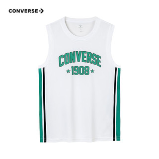 Converse匡威儿童装男童篮球服套装速干2024夏季中大童背心短裤运动套装 深薄荷 110/52