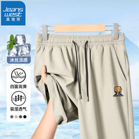 真维斯大码短裤男夏季男士冰丝休闲中裤男款运动速干宽松五分裤子GW 卡其#ZS纸袋男 L