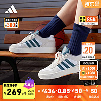 adidas 阿迪達斯 「小鋸齒」D-PAD CLASSIC休閑籃球運動板鞋男女阿迪達斯 白色/遺跡藍/棕色 40
