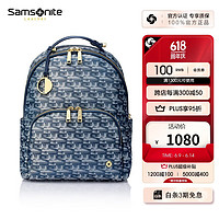 Samsonite 新秀麗 電腦包女包女士雙肩包商務旅行包背包NO3藍色印花禮物