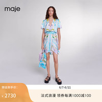 Maje2024夏季女装时尚印花收腰度假风短款连衣裙MFPRO03678 多色 T34