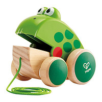 Hape 會張嘴的拖拉青蛙寶寶嬰幼手拉繩學步玩具兒童益智