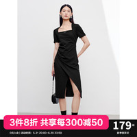 太平鸟太平鸟女装秋季优雅针织连衣裙A1FAD3201 黑色 S