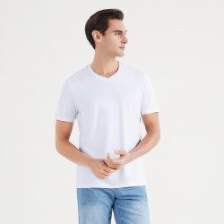 seven柒牌清仓短袖t恤男夏季薄款时尚休闲v领多色男士体恤衫58元