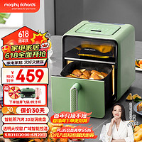 摩飞 电器（Morphyrichards）可视空气炸锅4L大容量微蒸烤家用煎炸锅烤箱一体机多功能电炸锅MR8101 清新绿 4L