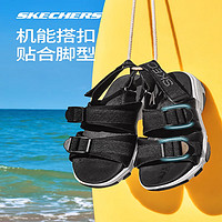 SKECHERS 斯凯奇 女子休闲运动沙滩凉鞋轻质吸震舒适透气163260 黑色/BLK 36