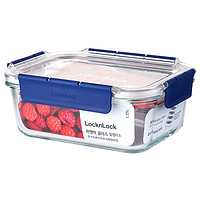 LOCK&LOCK 玻璃保鲜盒透明盖微波炉专用加热饭盒冰箱收纳盒上班带饭