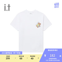 :CHOCOOLATE it 女装合身短袖T恤2024夏季青春可爱内搭1865XUM WHX/白色 XS