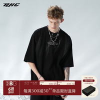 BJHG不计后果夏 撞色扎染印花短袖T恤男潮牌嘻哈高街OVERSIZE五分袖