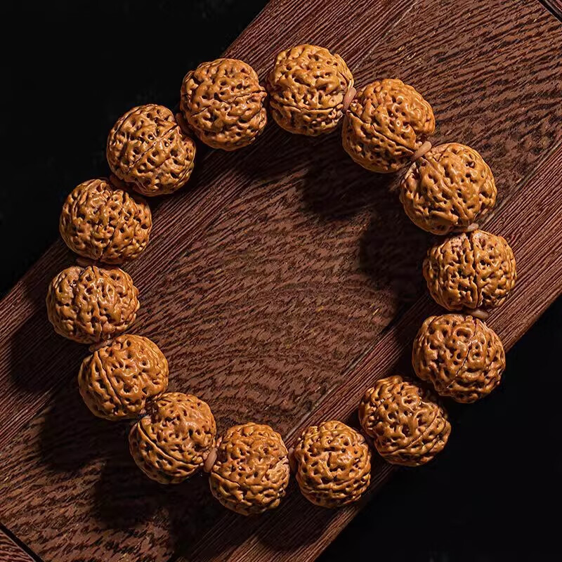 文玩 ルドラクシャ 五つ星蜂王金剛菩提腕輪 23mm 大玉 五星蜂王大金刚 彩荷五星蜂王满肉大金刚菩提手串男士文玩菩提子原籽盘玩佛珠