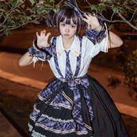 豹了个猫原创lolita赤月打歌服FS套装洛丽塔连衣裙夏季 紫色 XXL