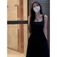 妍莉芬（yanlifen）白色吊带连衣裙子女2024夏季新款法式茶歇小个子初恋收腰a字长裙