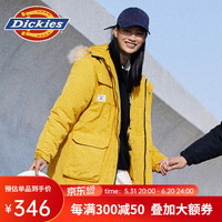 dickies棉服 可脱卸毛领字母印花多口袋夹克 男士秋冬厚外套 夹克男 9551 姜黄 XXL