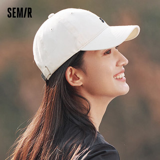 森马（Semir）字母刺绣帽子校园棒球帽透气遮阳帽男105324155205 米白10301