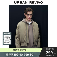 UR春季男装工装基础短款厚款棒球服棉服UMF132000 军绿 L