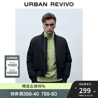 UR春季男装工装基础短款厚款棒球服棉服UMF132000 正黑 S