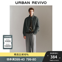 UR秋冬男装街头风宽松潮牌设计感保暖翻领棉服UMF130047 灰绿 S