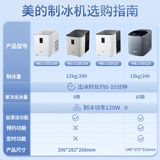 美的（Midea） 制冰机家用宿舍迷你造冰机小型办公室冷饮雪花机冰沙鸡尾酒调制全自动冰块制作机