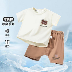 Bornbay 贝贝怡 24夏季新款男童套装卡通萌趣短袖T恤短裤两件套潮
