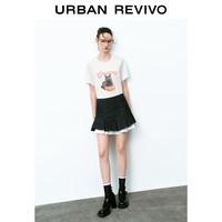 URBAN REVIVO 宠物系列 女装趣味萌宠印花短袖T恤 UWU440114 本白 XS
