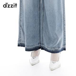 DZZIT地素牛仔裤2024夏季水洗工艺丹宁主义裤子女 蓝色 M