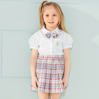 davebellakids 戴维贝拉童装夏装儿童套装大童女童jk风制服两件套学院风新款夏款
