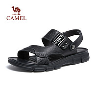 88VIP：CAMEL 駱駝 男鞋中年牛皮兩穿涼鞋防滑耐磨舒適透氣沙灘鞋「父親節禮物」