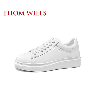 THOM WILLS 威世 ThomWills小白鞋男内增高厚底白色TW休闲板鞋G931