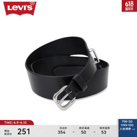 Levi's李维斯24夏季女士牛皮革皮带简约百搭腰带 黑色 90