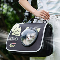 神经猫 宠物卡通动物太空猫包外出便携透明可视单肩外出斜挎猫包宠物背包