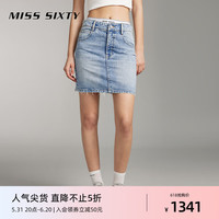 MISS SIXTY2024夏季新款牛仔短裙女低腰拼接复古风 浅蓝 XS