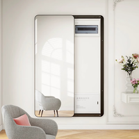 百思木穿衣镜遮挡电表箱壁挂式全身镜贴墙可遮挡电表箱家用推拉试衣镜子 白框-推拉门-普通款 160*60cm【可遮挡149*49cm】