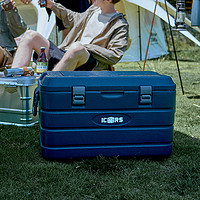 ICERS 艾森斯40L保温箱冰块冷藏户外露营车载冰桶摆摊便携小冰箱藏青色