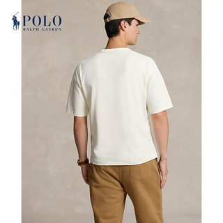 Polo Ralph Lauren 拉夫劳伦男装 24秋宽松版棉徽标平纹针织T恤RL18430 101-俱乐部奶油色 XL