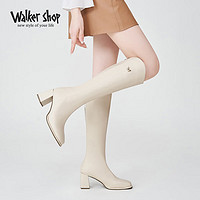 Walker Shop 奥卡索 plus会员：Walker Shop奥卡索女靴2023秋冬女士长筒靴女时尚显瘦靴子女Z135517 米色 37