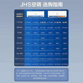 JHS空调挂机 1.5匹冷暖一级能效变频定频壁挂式挂机空调单冷 家用节能省电卧室出租屋租房以旧换新 1匹 套装 单冷【15㎡内】 含基础安装【品牌压缩机】