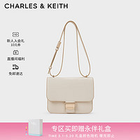 CHARLES&KEITH24夏季纯色通勤单肩腋下包小方包女CK2-80782358 Beige米色 M