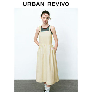 URBAN REVIVO 女装慵懒度假风露背宽松无袖连衣裙 UWU740068