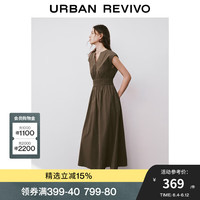 UR2024夏季女时尚优雅气质打揽无袖长款连衣裙UWH740043 深棕色 L