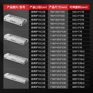 志高（CHIGO）烧烤炉商用无烟燃气液化气烧烤炉户外摆摊烧烤架烤鱼羊牛肉串生蚝炉带熄火保护 120型18口径