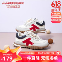 Kappa Kids24年春款卡帕童鞋儿童运动鞋春轻便百搭休闲小白鞋 黑/红（四季款） 35码 适合脚长21cm