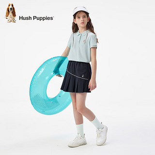 暇步士（Hush Puppies）童装女童2024夏季儿童防晒凉感公主风短袖POLO衫 淡薄荷 110cm