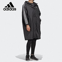adidas 阿迪达斯 官方正品女子长款连帽保暖户外运动棉服 GF0025
