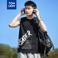 唐狮 TONLION2024男前片大印花背心WP 黑色 M