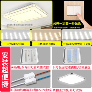 灯带led灯条长条吸顶灯客厅灯替换灯带灯盘三色灯板灯珠超亮灯芯
