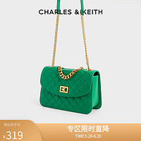 CHARLES & KEITH CHARLES＆KEITH 女士优雅菱格链条单肩包